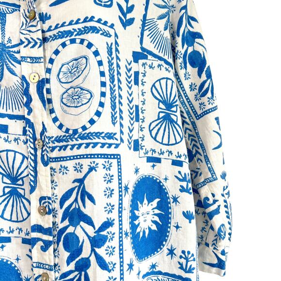 Calypso St Barth Folksy Oversized Top Size Medium Boho Artsy Celestial - Picture 3 of 6